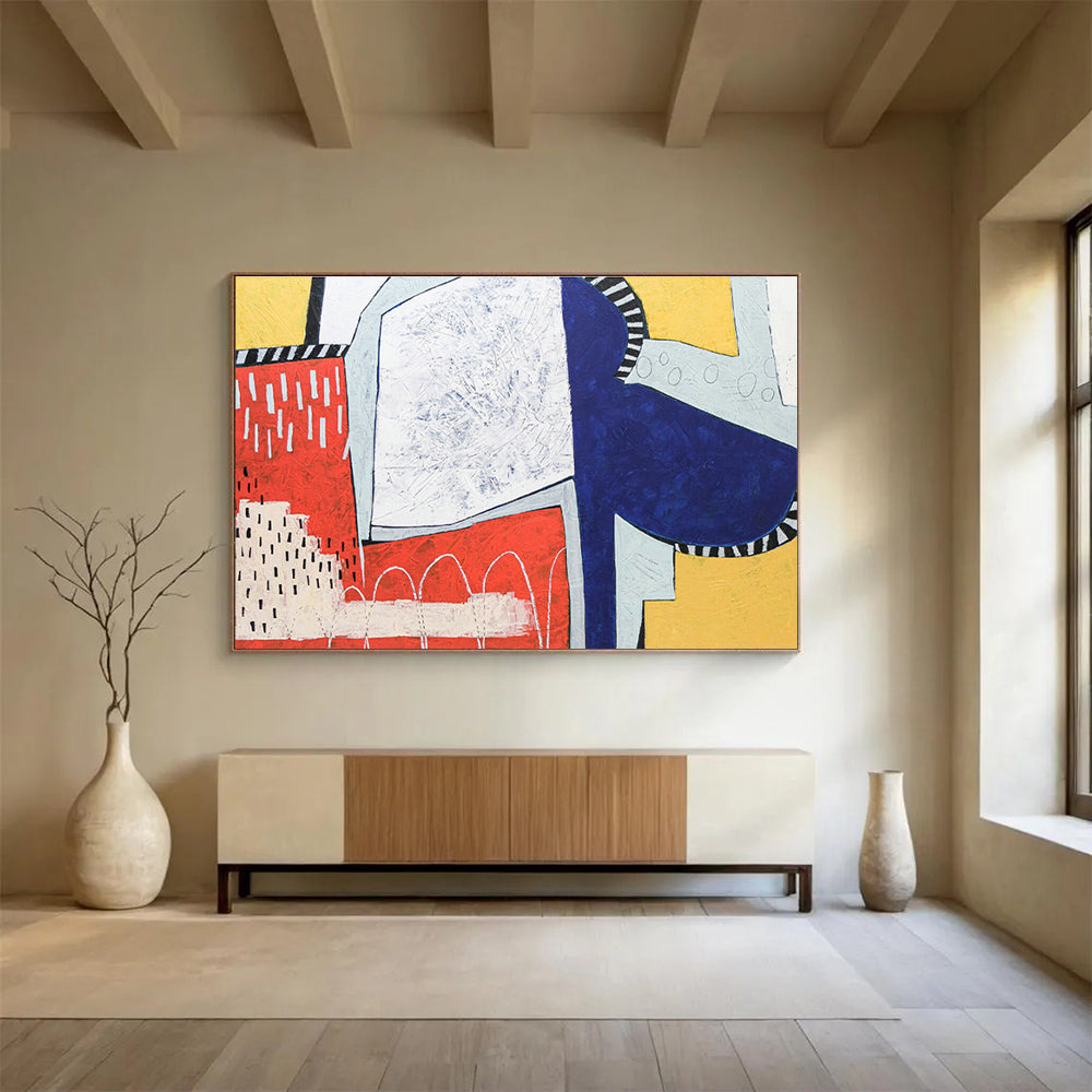 Large Custom Abstract Hand-Painted Art for Tropical Rainforest Treehouse Classroom DLZ2928