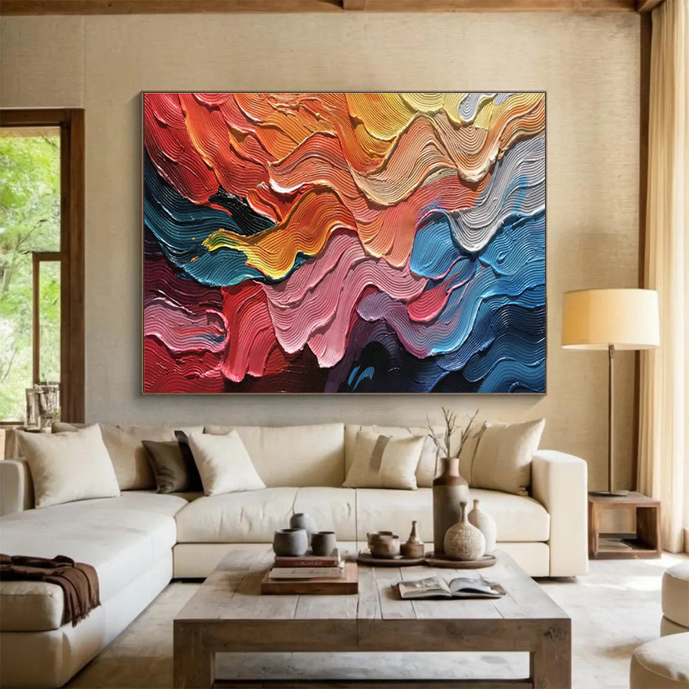 Customized Large Abstract Hand Painting for Underwater Noise Pollution Mitigation Material Development Project DLZ3207