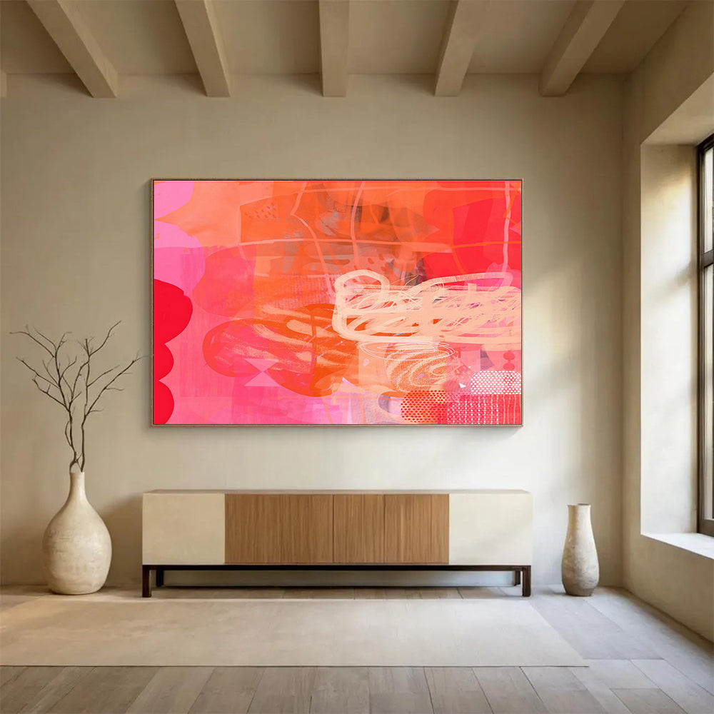 Micro-Ceramic Bead Custom Hand-Painted Abstract for Luxury Hotel Lobbies
