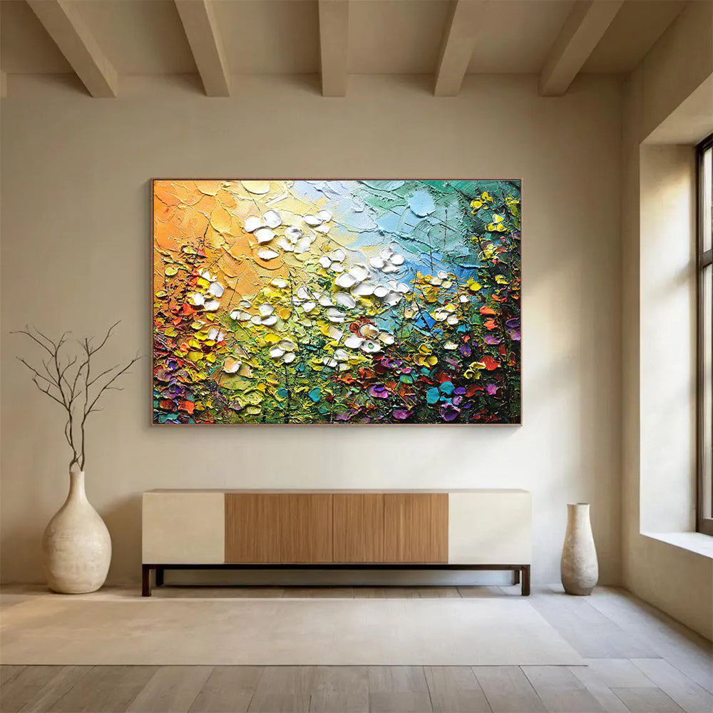 Custom-Made Giant Abstract Hand Painting for Biomass Power Plant Operations Office DLZ2827
