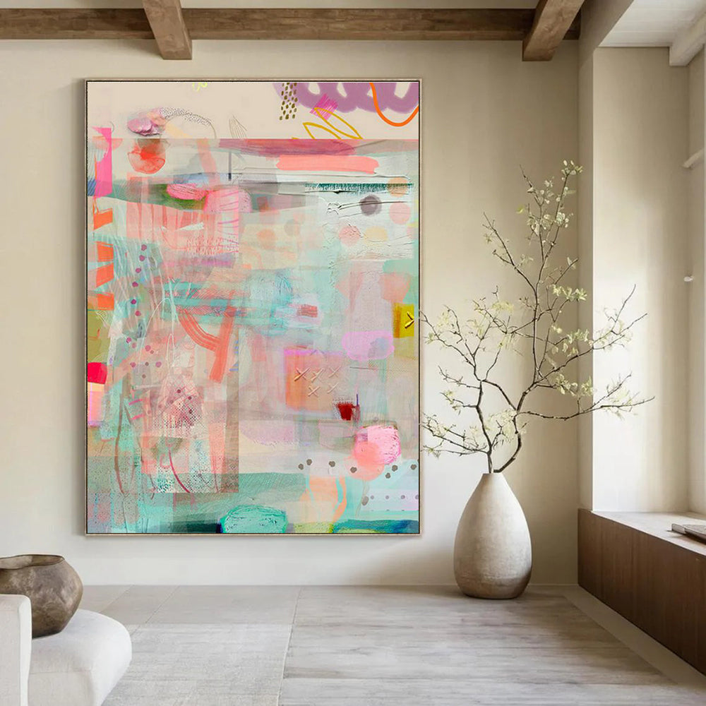 Oversized Custom Hand-Painted Abstract Artwork for Electric Vehicle Charging Stations  DLZ0081