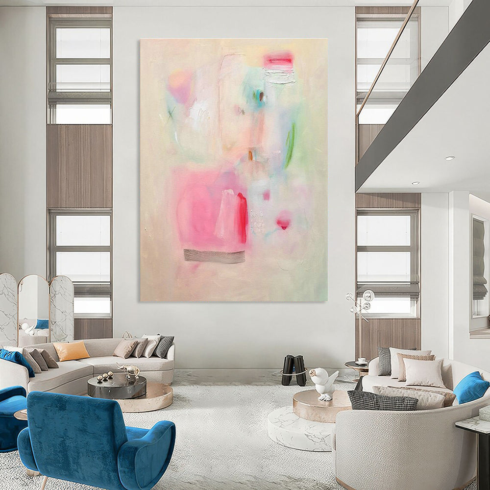 Large Custom Hand-Painted Abstract Artwork - Captivating Decoration for Event Halls  DLZ0148