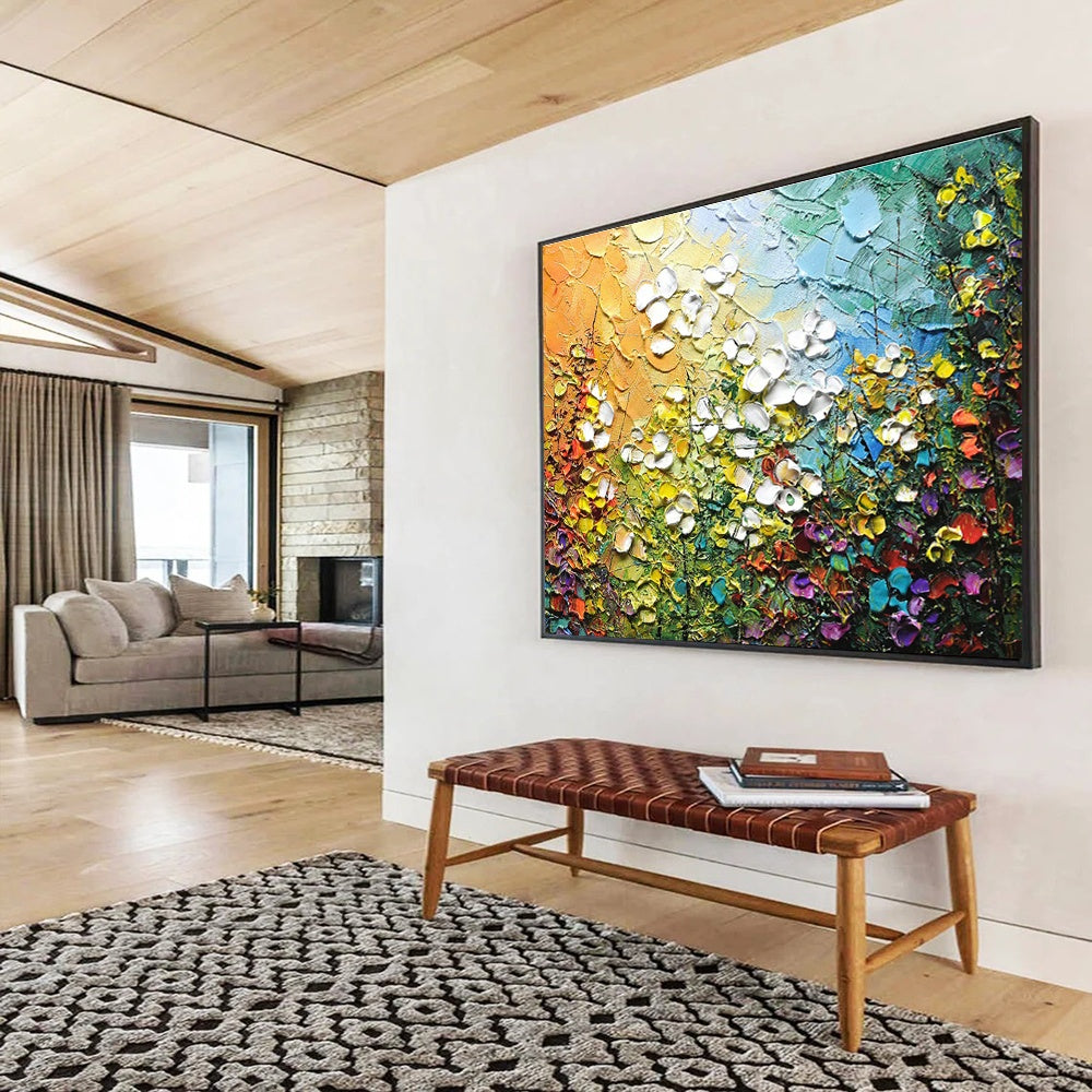 Custom-Made Giant Abstract Hand Painting for Biomass Power Plant Operations Office DLZ2827