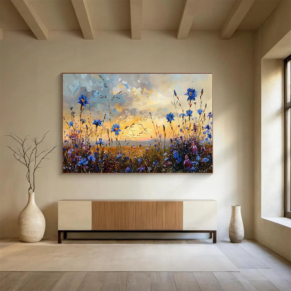 Large Custom Abstract Hand-Painted Art for Underwater Oil Spill Response Coordination Center DLZ3082