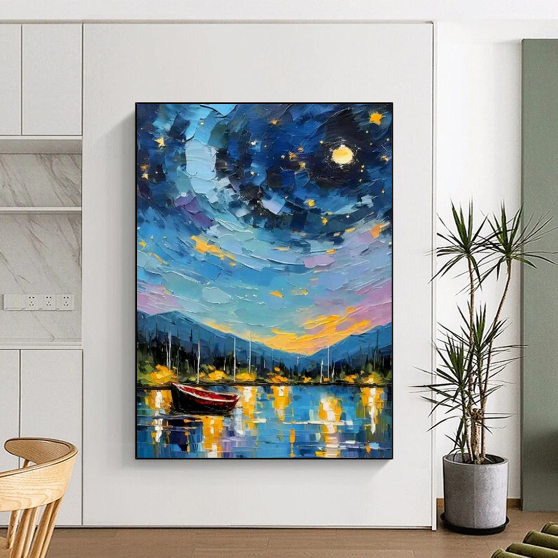 Monumental Large Custom Hand-Painted Abstract Art - Art Deco Glamour for Historic Theater Lobbies  DLZ0302