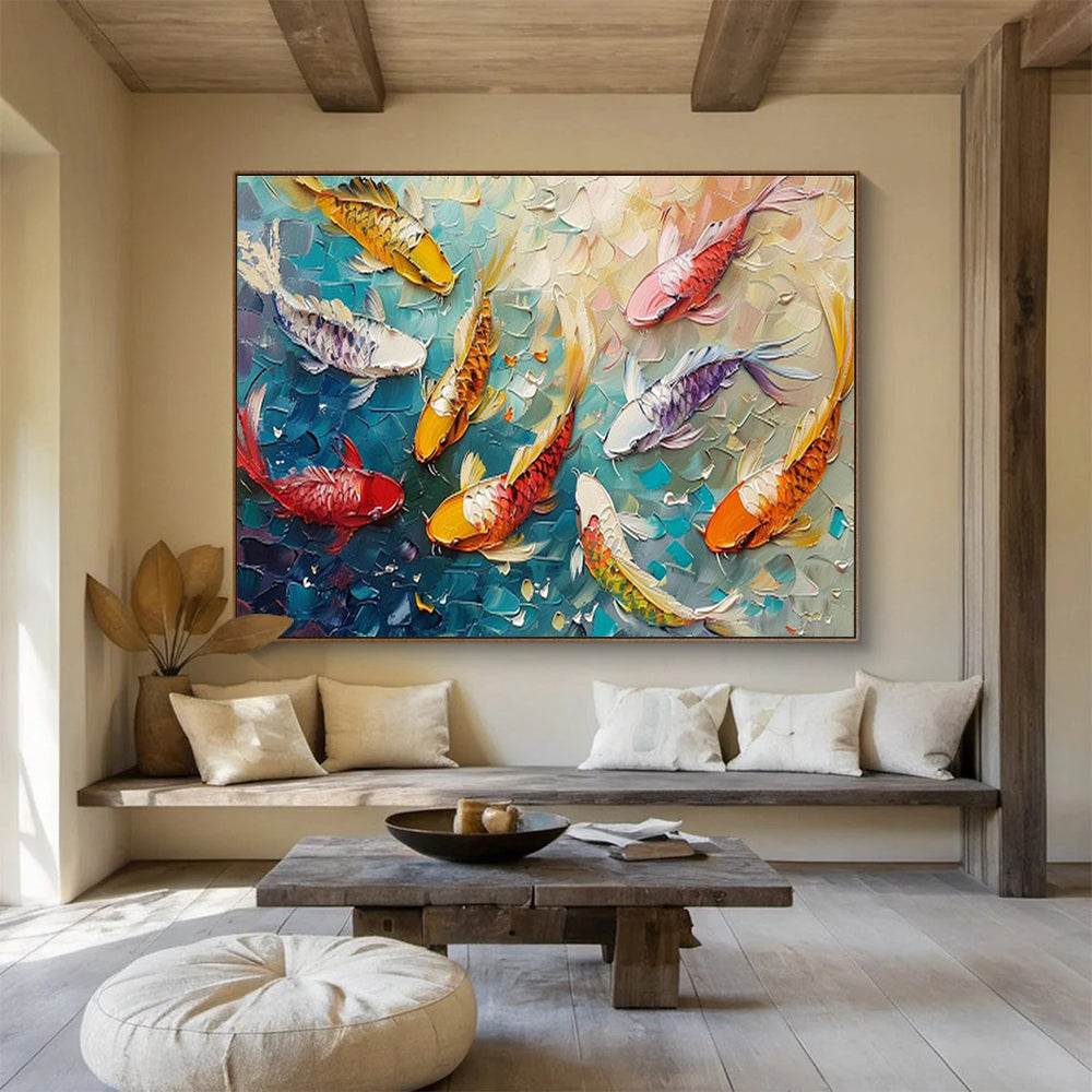 Customized Large-Scale Abstract Hand Painting for Underwater Archaeological Site Live Streaming Studio DLZ3089