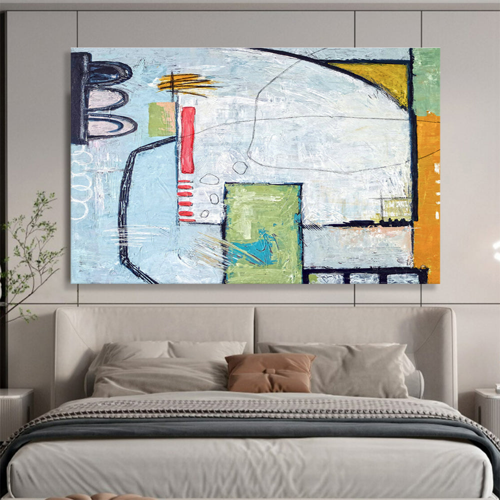 Oversized Custom Abstract Hand Painting for Subterranean Wine Cellar Tasting Room DLZ2926
