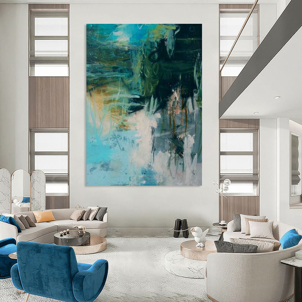 Immense Large Custom Hand-Painted Abstract Artwork - Artistic Inspiration for Pottery Throwing Studios  DLZ0296