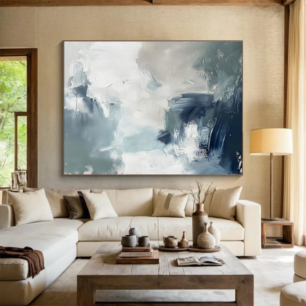 Custom-Made Quantum Satellite Constellation Control Room Large Abstract Hand Painting DLZ2620
