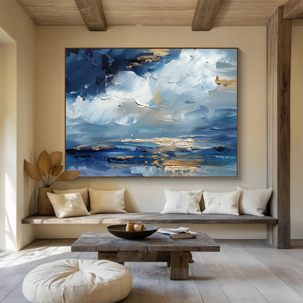 Customized Large-Scale Abstract Hand Painting for Arctic Tundra Bird Migration Research Station DLZ3068