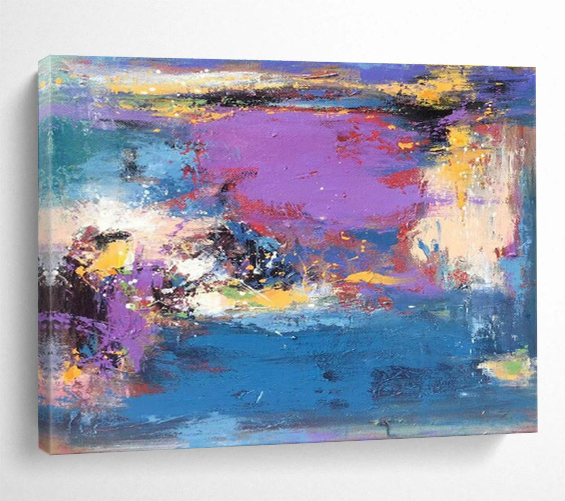 Bespoke Underwater Data Center Oversized Abstract Hand-Painted Mural DLZ2545