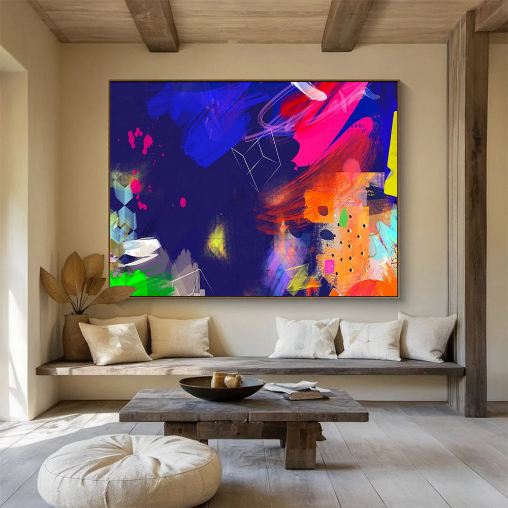 Custom-Made Neuralink Development Lab Large Abstract Hand Painting DLZ2586