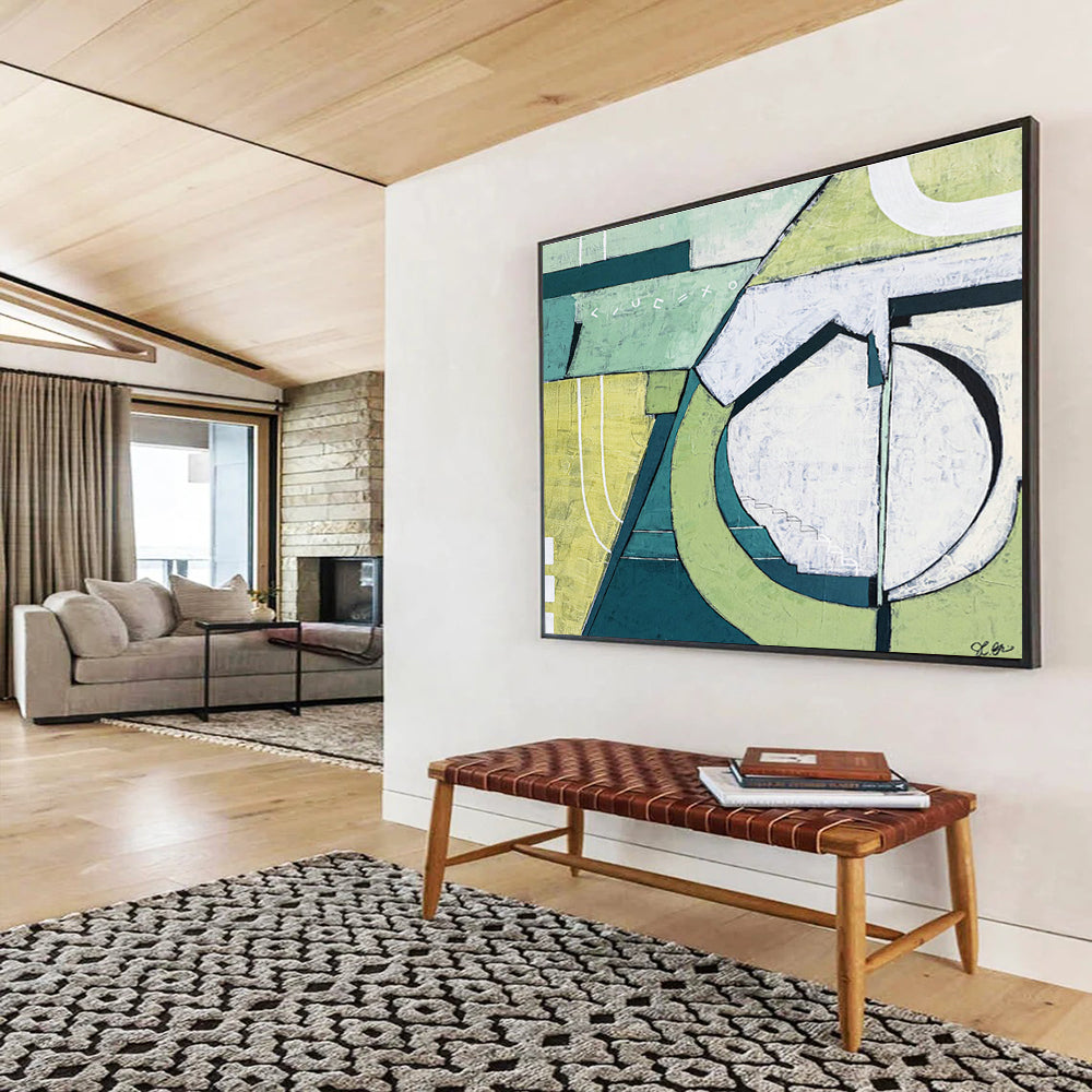 Customized Large-Scale Abstract Hand Painting for Seaside Cliff Observatory Deck DLZ2927