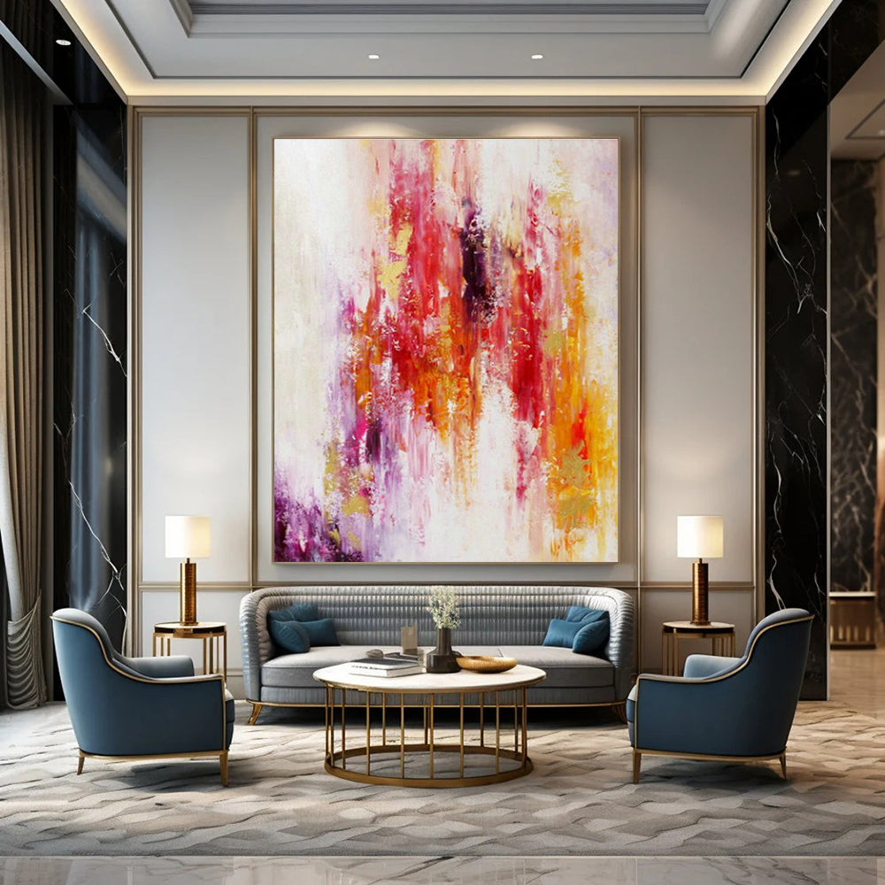 Enormous Custom Hand-Painted Abstract Art for Urban Rooftop Urban Gardens  DLZ0060