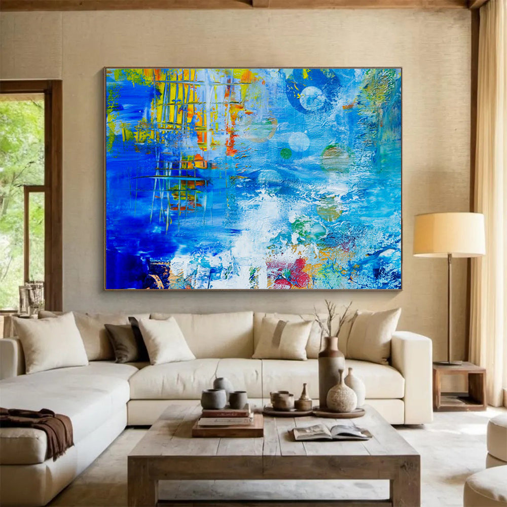 Custom Giant Abstract Hand Painting for Wind Turbine Maintenance Base DLZ2823