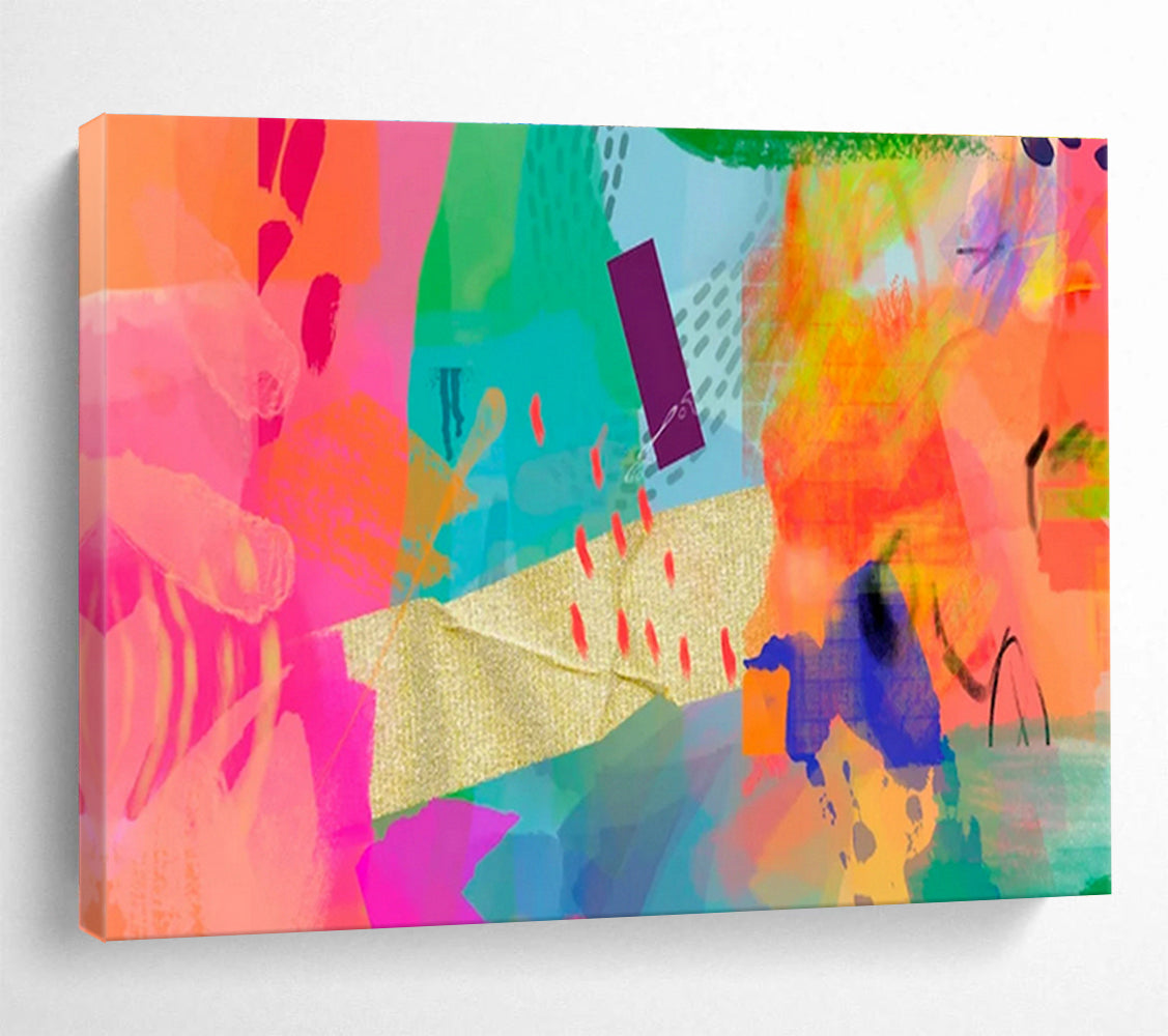 Bespoke Vertical Entertainment Complex Oversized Abstract Hand-Painted Mural DLZ2583