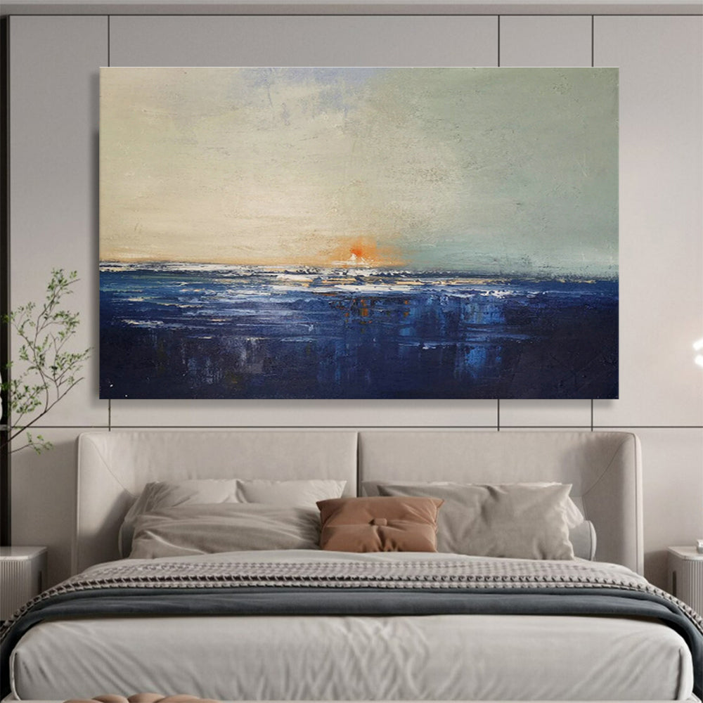 Oversized Custom Hand-Painted Abstract Art for Antarctic Marine Mammal Behavior Research Base DLZ3034