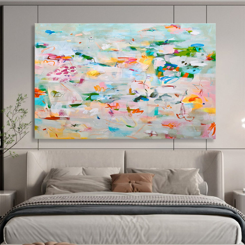 Industrial Pipe Frame Custom Hand-Painted Abstract Art for Lofts and Industrial Spaces