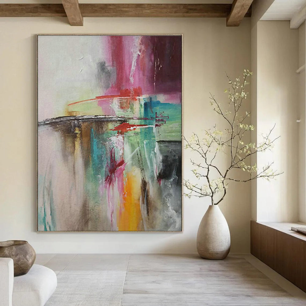 Oversized Custom Handmade Abstract Painting for Traditional Chinese Lion Dance Training Centers  DLZ0056