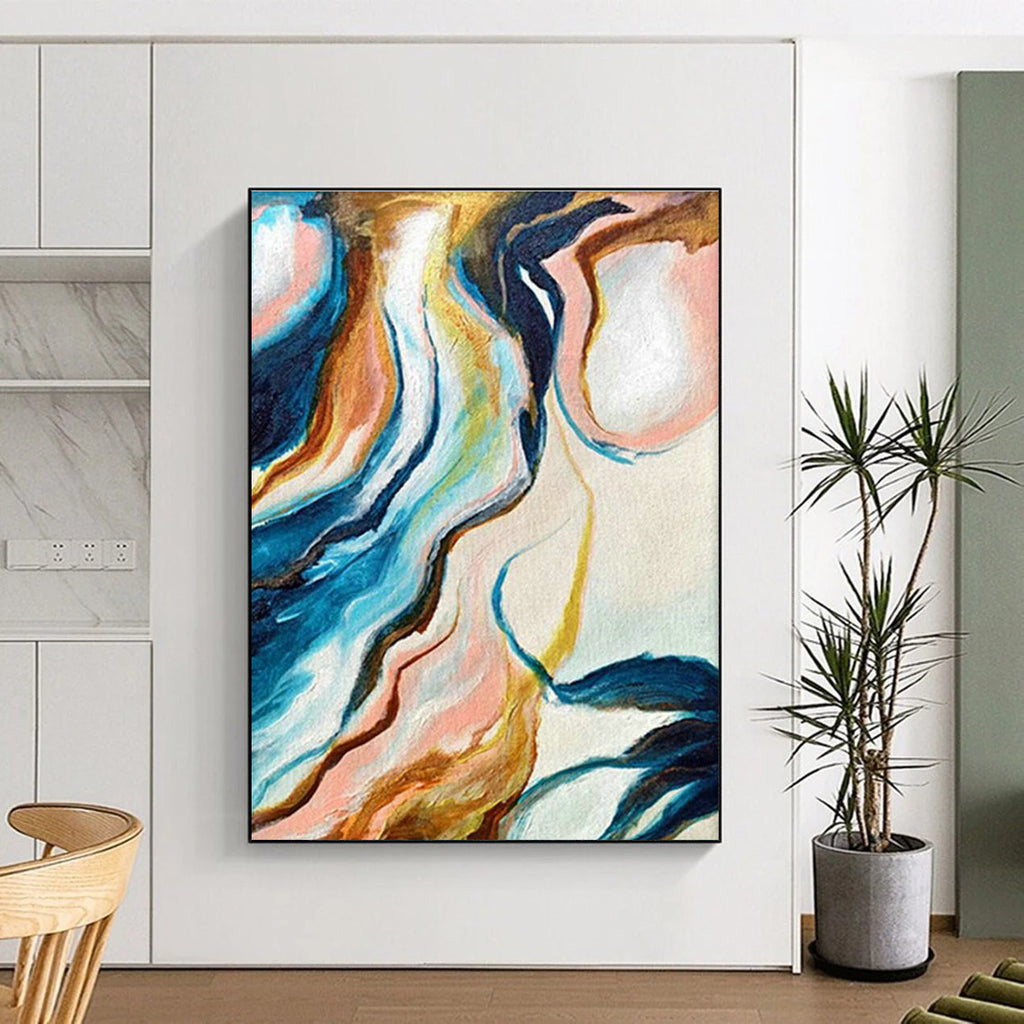 Towering Customizable Handmade Abstract Canvas for Medieval Reenactment Event Halls  DLZ0032