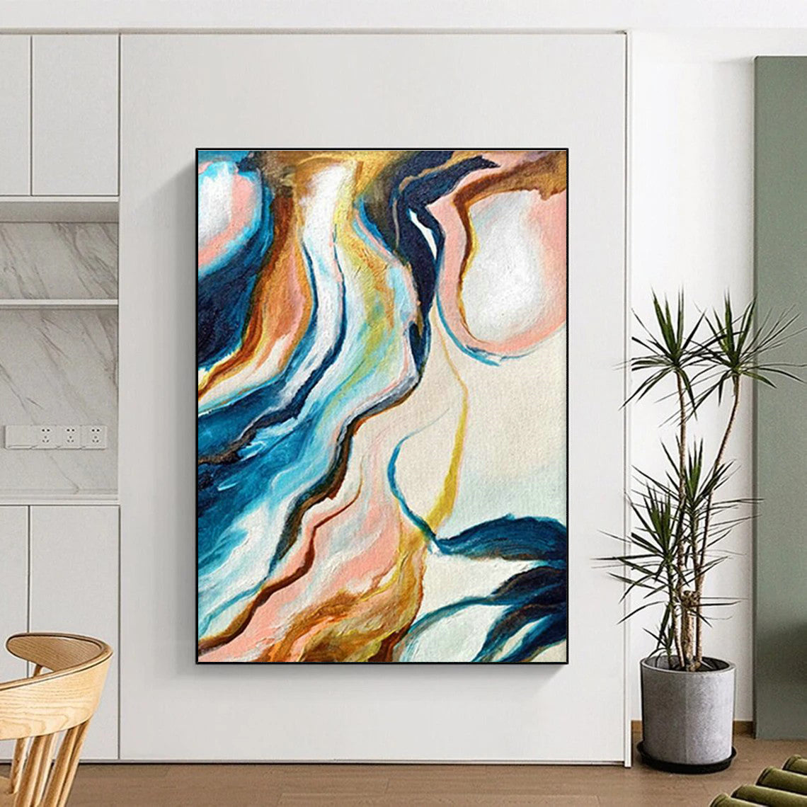 Towering Customizable Handmade Abstract Canvas for Medieval Reenactment Event Halls  DLZ0032