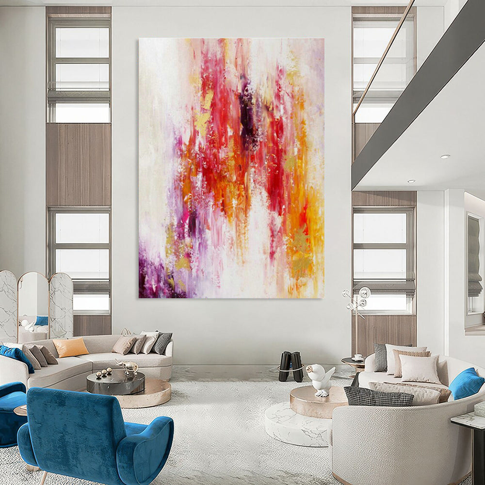 Enormous Custom Hand-Painted Abstract Art for Urban Rooftop Urban Gardens  DLZ0060