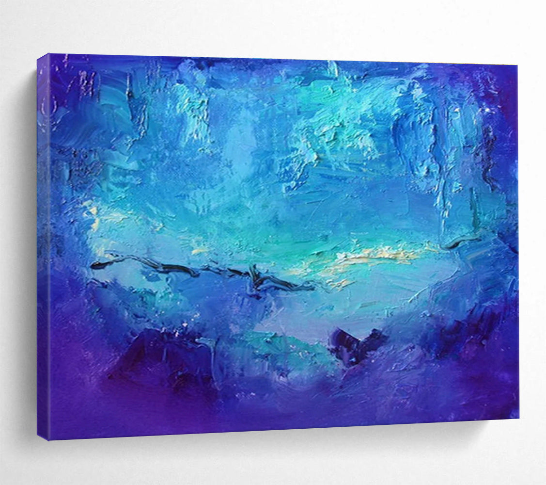 Oversized Custom Abstract Hand Painting for Arctic Freshwater River Ecosystem Restoration Project Office DLZ3104