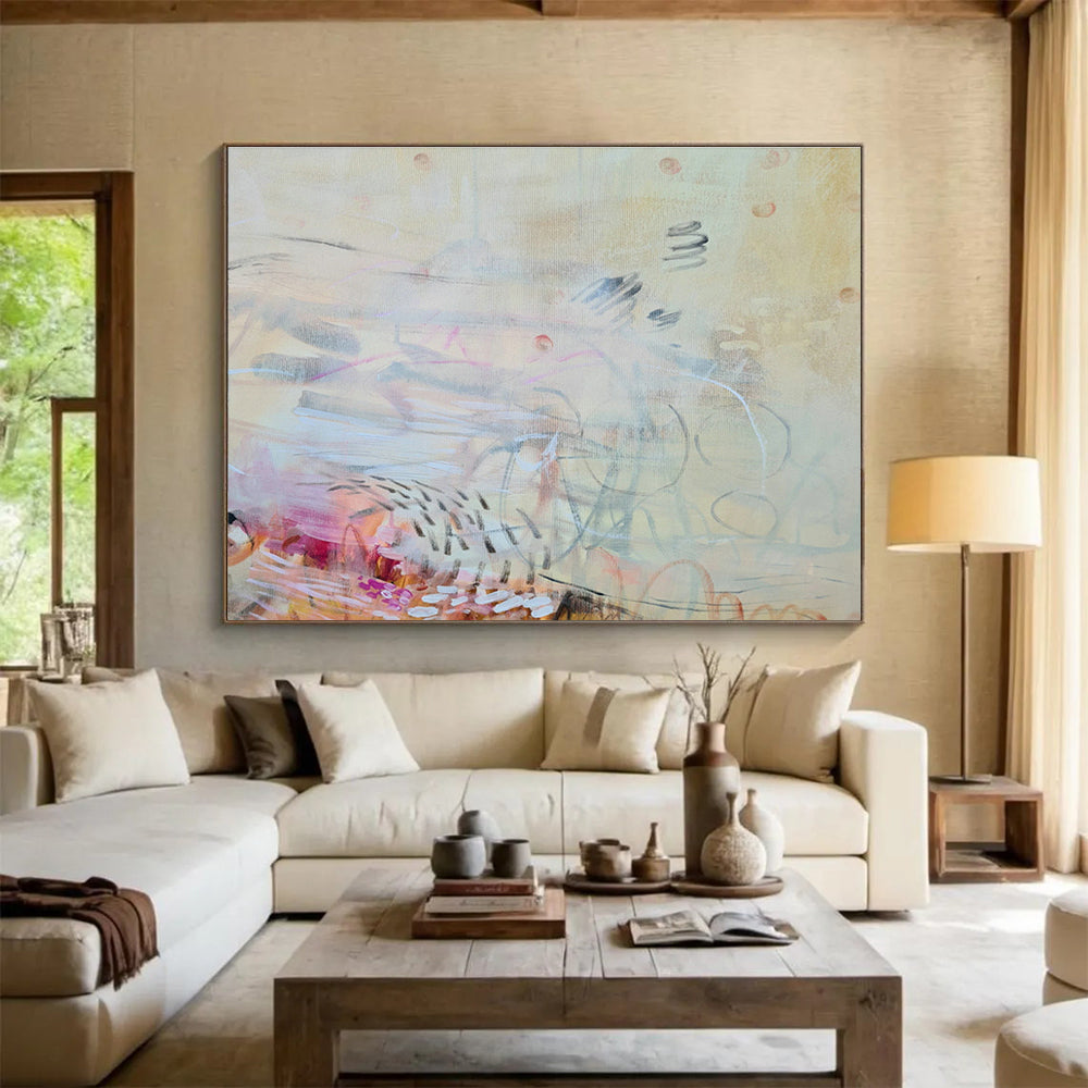 Industrial Pipe Frame Custom Hand-Painted Abstract for Warehouse Lofts