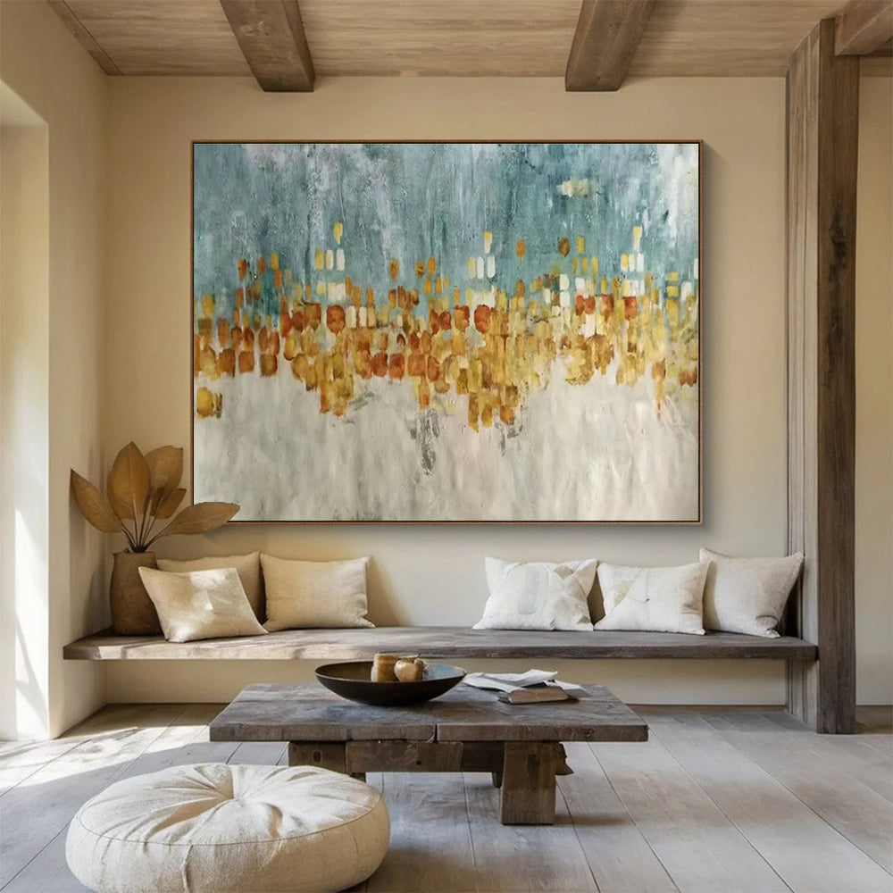 Oversized Hand-Painted Abstract Canvas, Bold Expressive Art for Hotel Lobbies DLZ3225