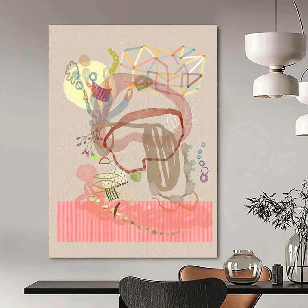 Jumbo Custom Hand-Painted Abstract Wall Art for Artisanal Coffee Roasteries  DLZ0103
