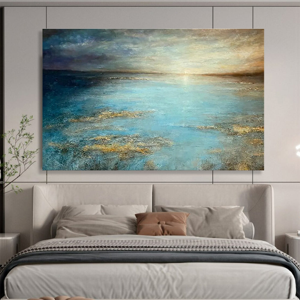 Customized Large-Scale Abstract Hand Painting for Arctic Tundra Reindeer Herding Genetic Conservation Center DLZ3155