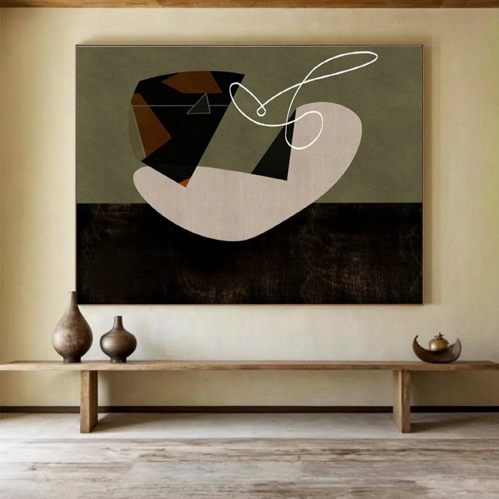 Custom Giant Abstract Hand Painting for Coffee Roastery DLZ2746
