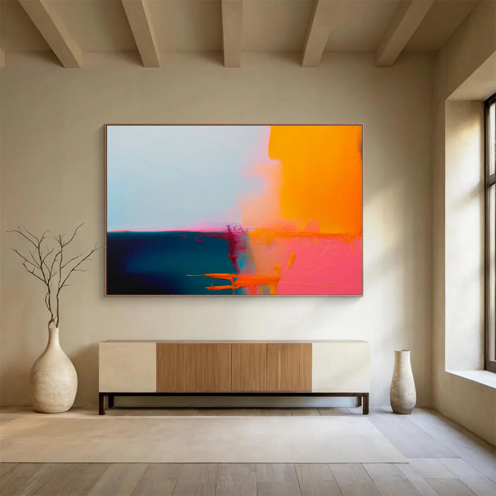 Custom Giant Abstract Hand Painting for Video Game Testing Facility DLZ2875