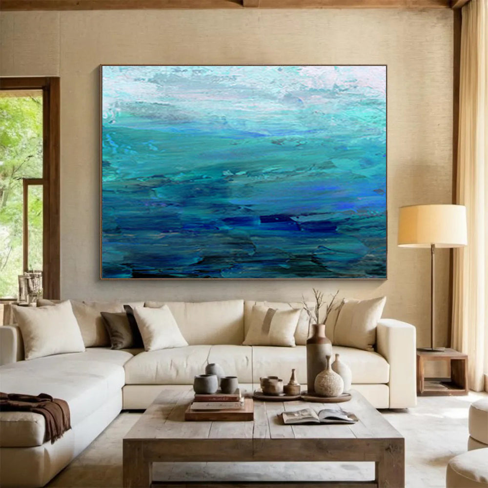 Oversized Custom Hand-Painted Abstract Art for Medical Transcription Service Office DLZ2776