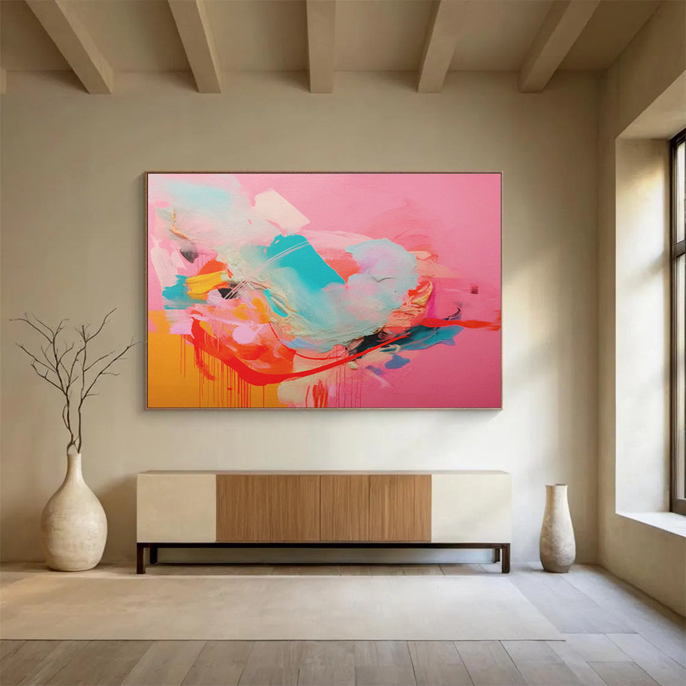 Large-Size Custom Abstract Hand Painting for Digital Publishing House Editorial Office DLZ2886