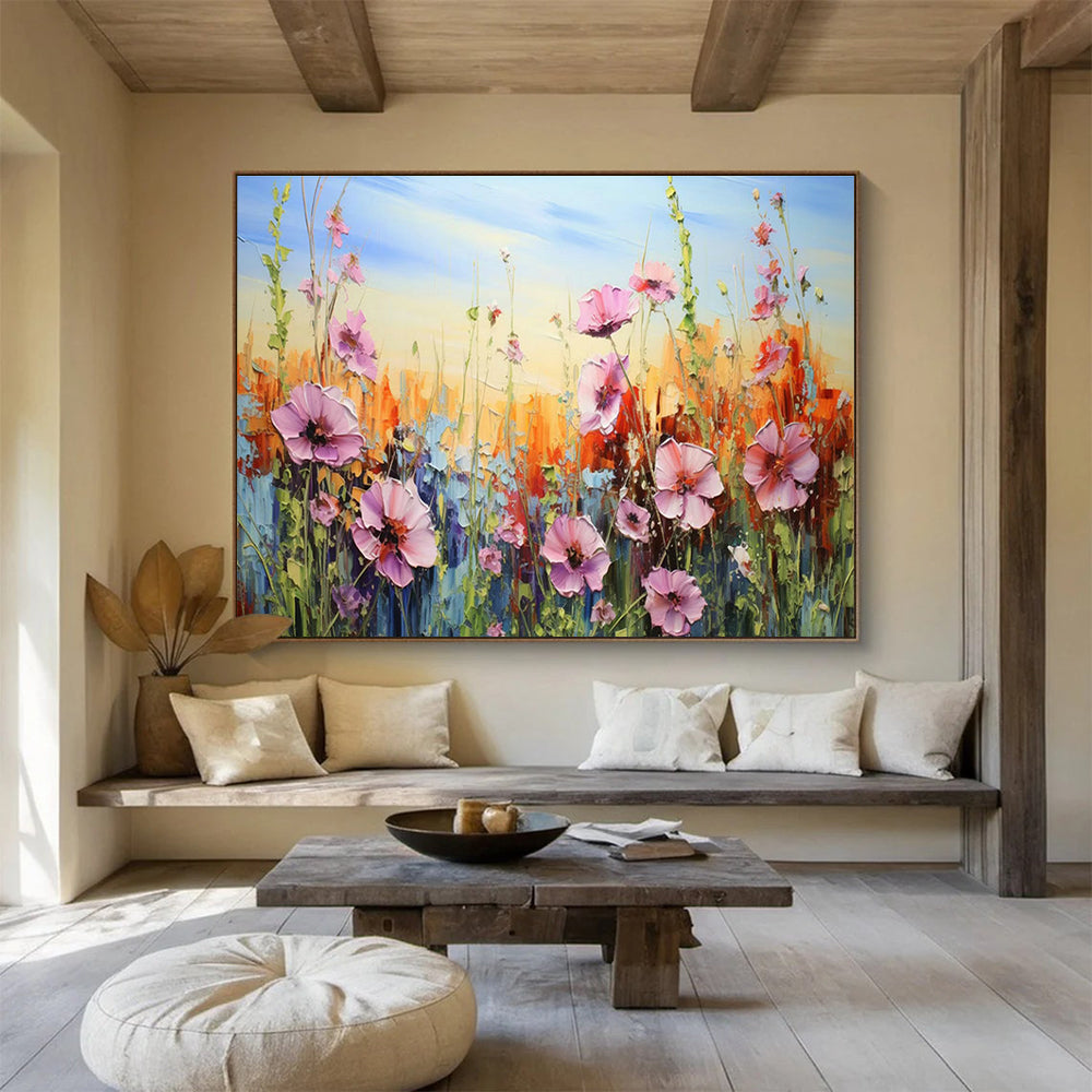 Oversized Custom Hand-Painted Abstract Canvas for Virtual Event Backdrops DLZ3287