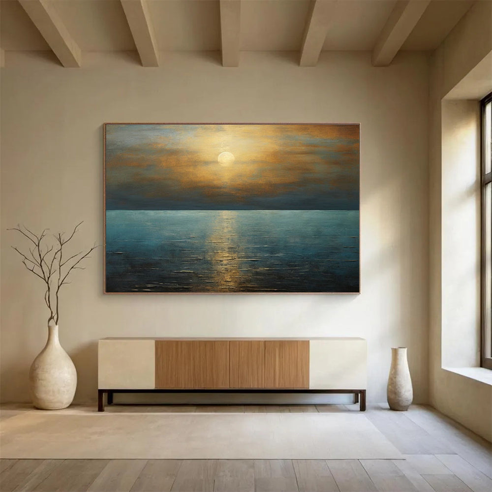 Custom-Made Spa Center Large Abstract Hand Painting