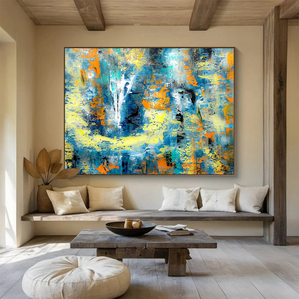 Huge Custom Hand-Painted Abstract Wall Art for Equestrian Center Clubhouses DLZ3308