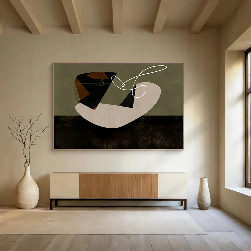 Custom Giant Abstract Hand Painting for Coffee Roastery DLZ2746