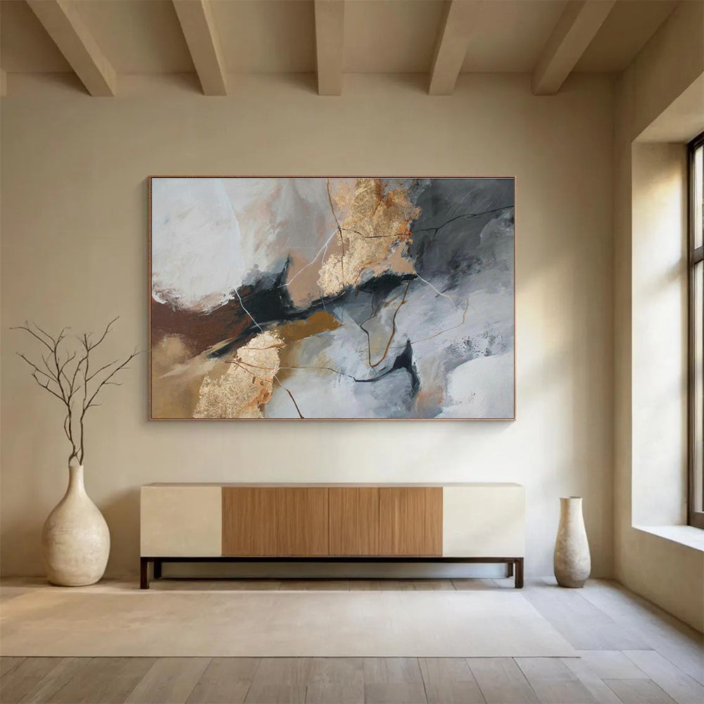 Oversized Custom Abstract Hand Painting for Floating City Administrative Center DLZ2902