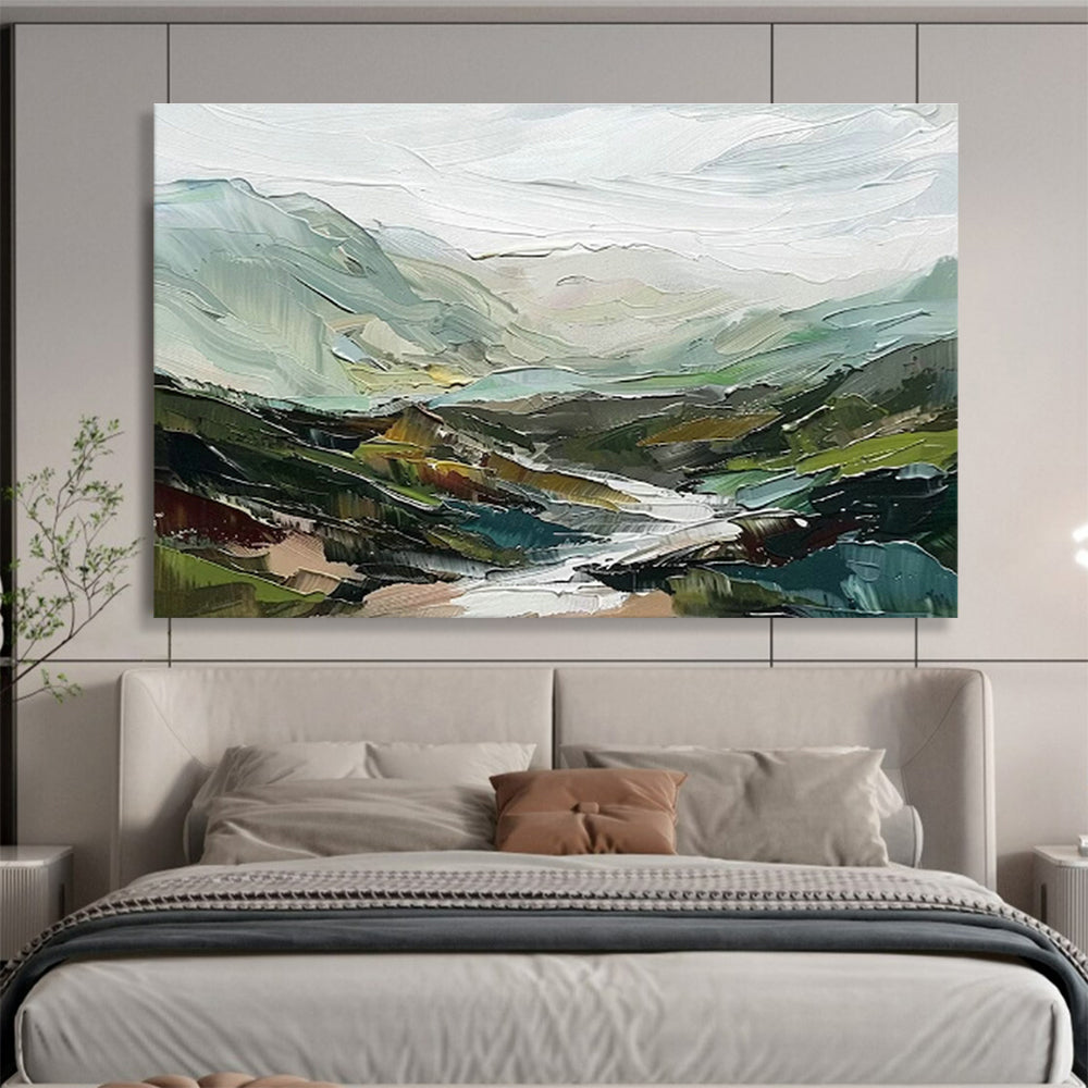 Large-Size Custom Abstract Hand Painting for Blockchain Technology Development Office DLZ2852
