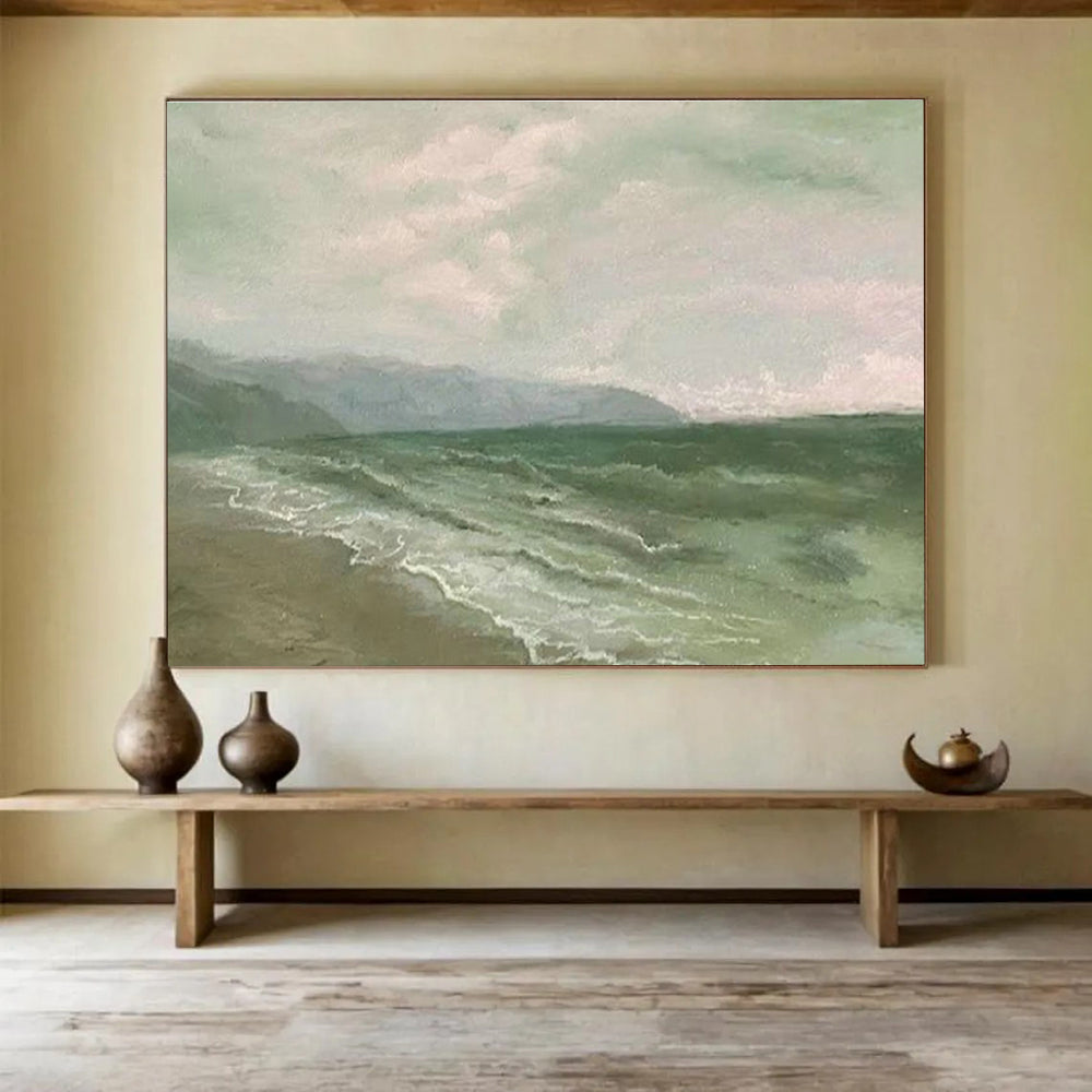Oversized Custom Abstract Hand Painting for Arctic Freshwater Ecosystem Research Base DLZ2988