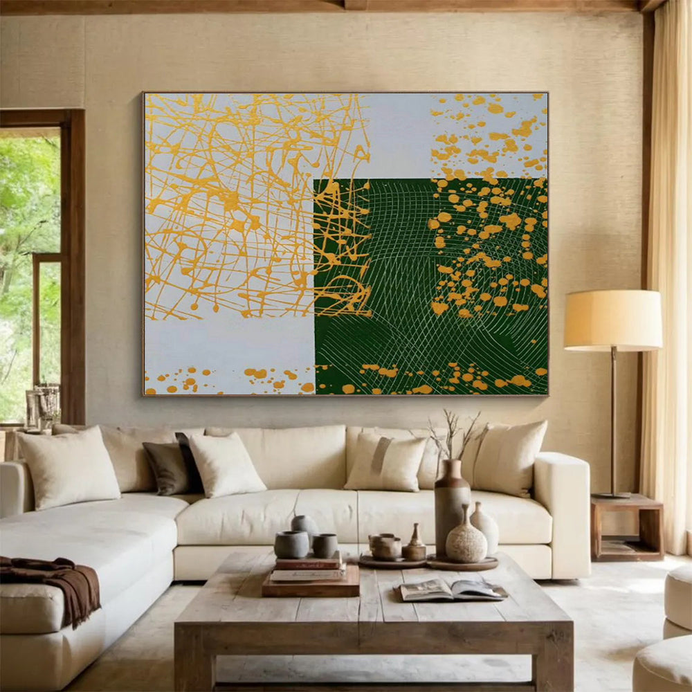 Custom-Made Giant Abstract Hand Painting for Reception Area DLZ2691