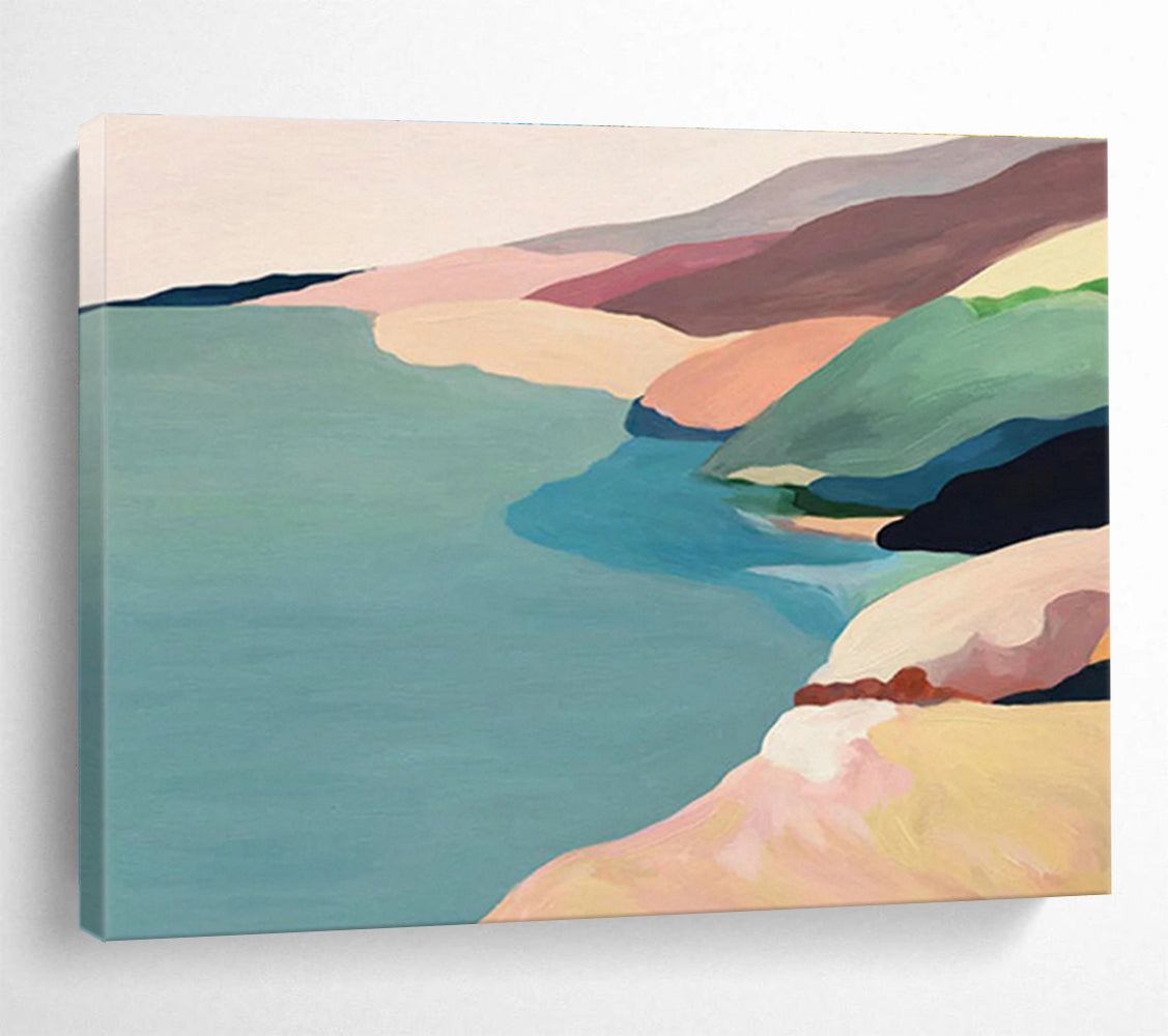 Oversized Custom Abstract Hand Painting for Deep-Sea Coral Reef Connectivity Research Project Office DLZ3125