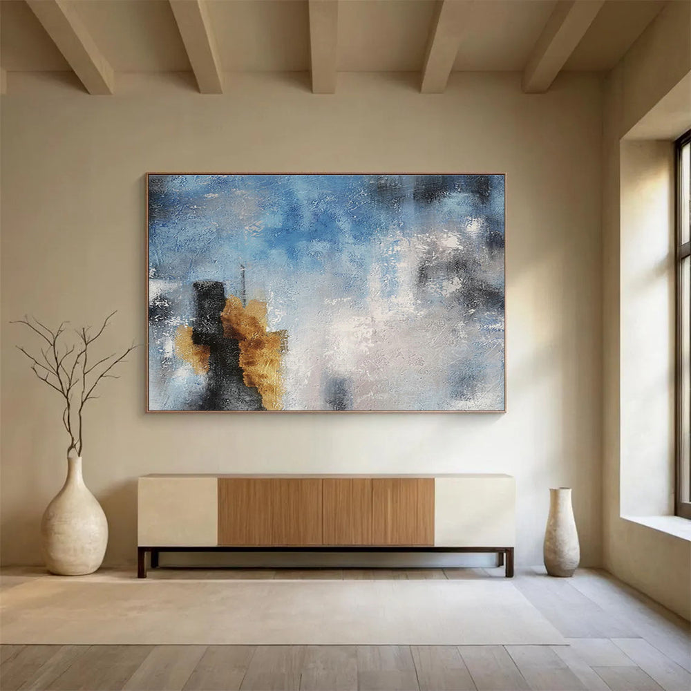 Custom-Made Giant Abstract Hand Painting for Subterranean Geothermal Heat Exchanger Manufacturing Plant DLZ3037