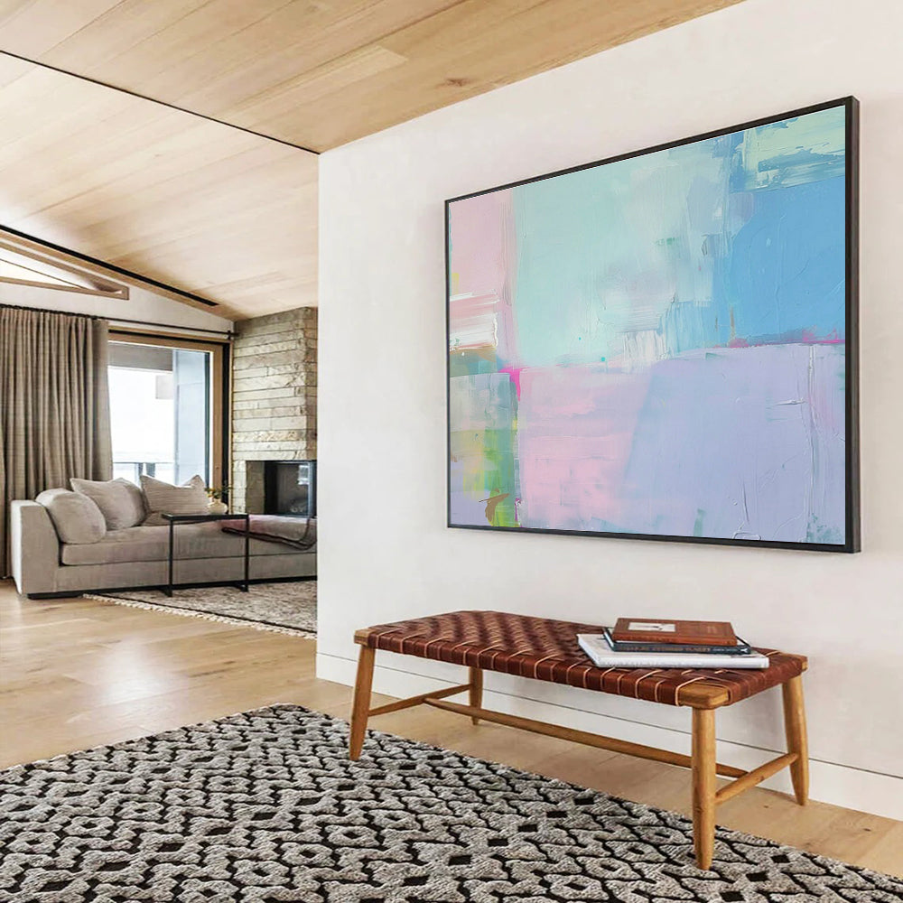 Custom Giant Abstract Hand Painting for High-Altitude Balloon Launch and Recovery Base Operations Office DLZ2865