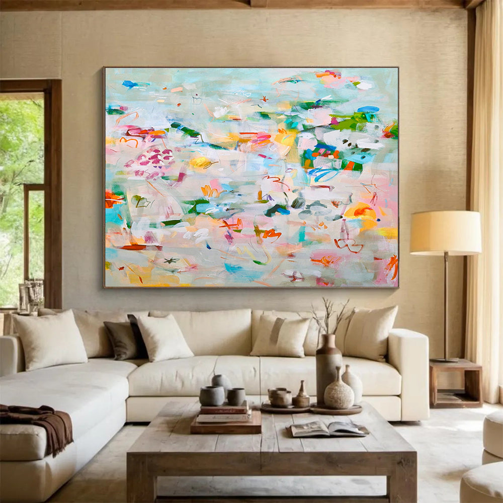 Industrial Pipe Frame Custom Hand-Painted Abstract Art for Lofts and Industrial Spaces