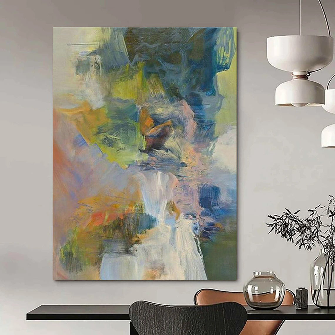Vast Custom Hand-Painted Abstract Canvas - Artistic Creativity for Cartoon Animation Studios  DLZ0267