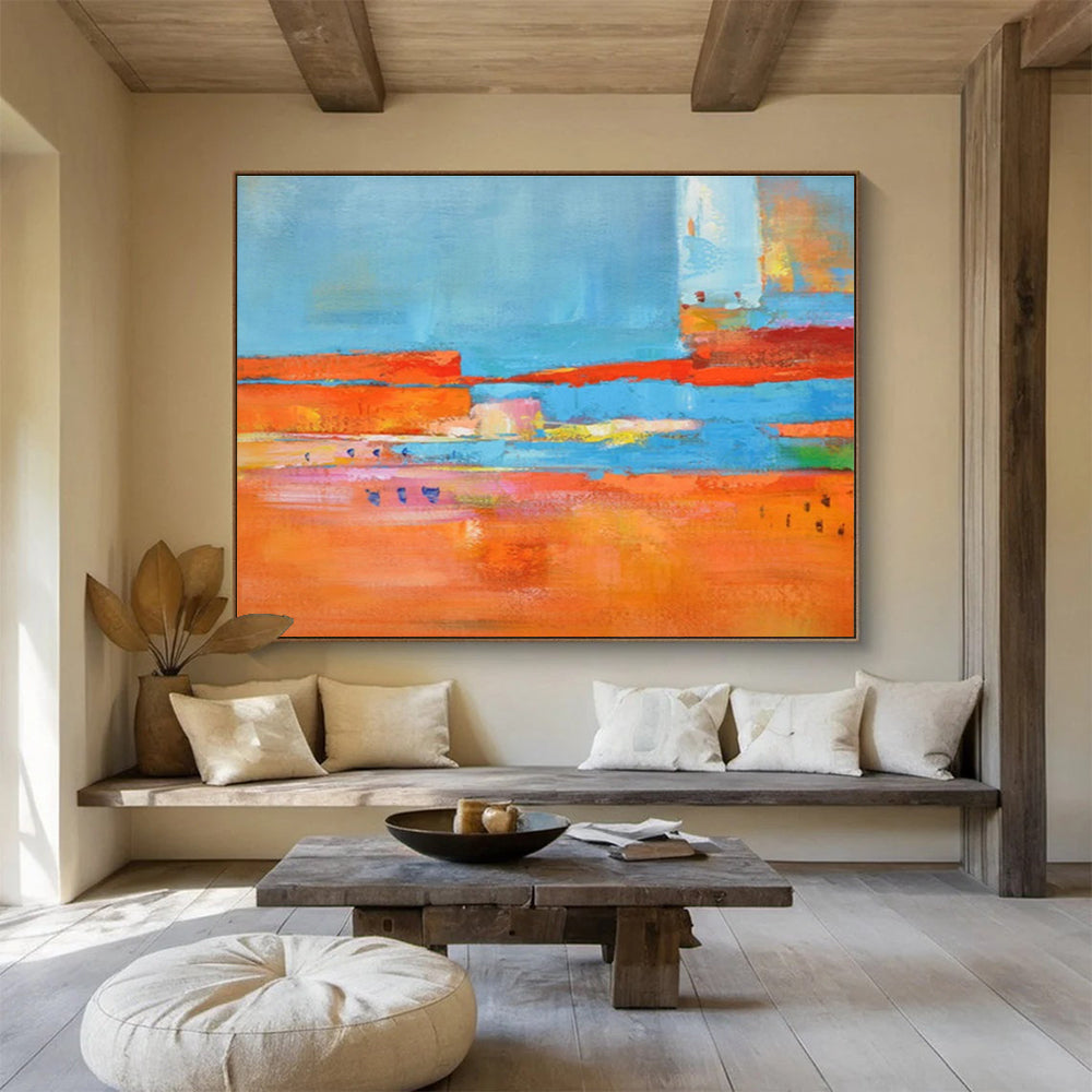 Oversized Custom Abstract Hand Painting for Train Station Main Hall DLZ2792
