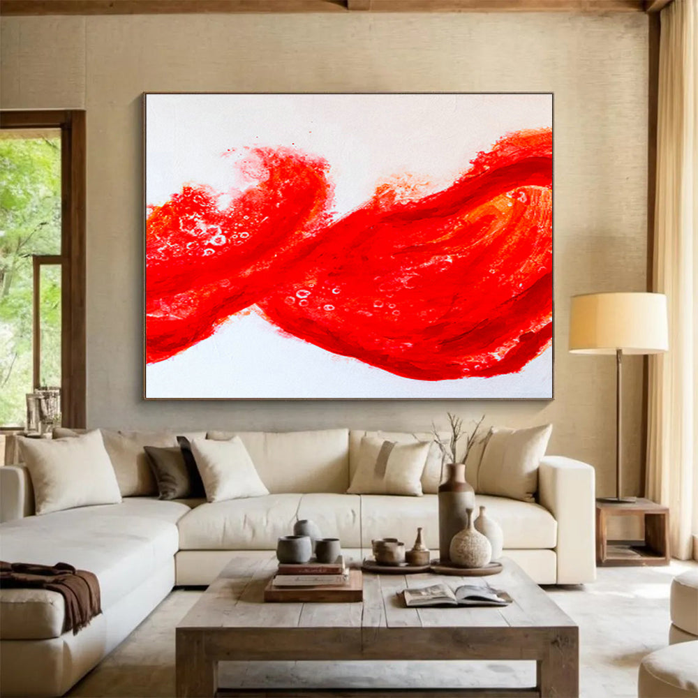 Large-Size Custom Abstract Hand Painting for Tropical Island Seaweed Farm Processing Facility DLZ2953